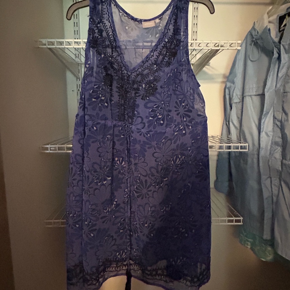 Elegant Blue Lined Tunic